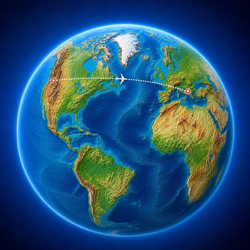 Topographic relief globe showing terrain elevation